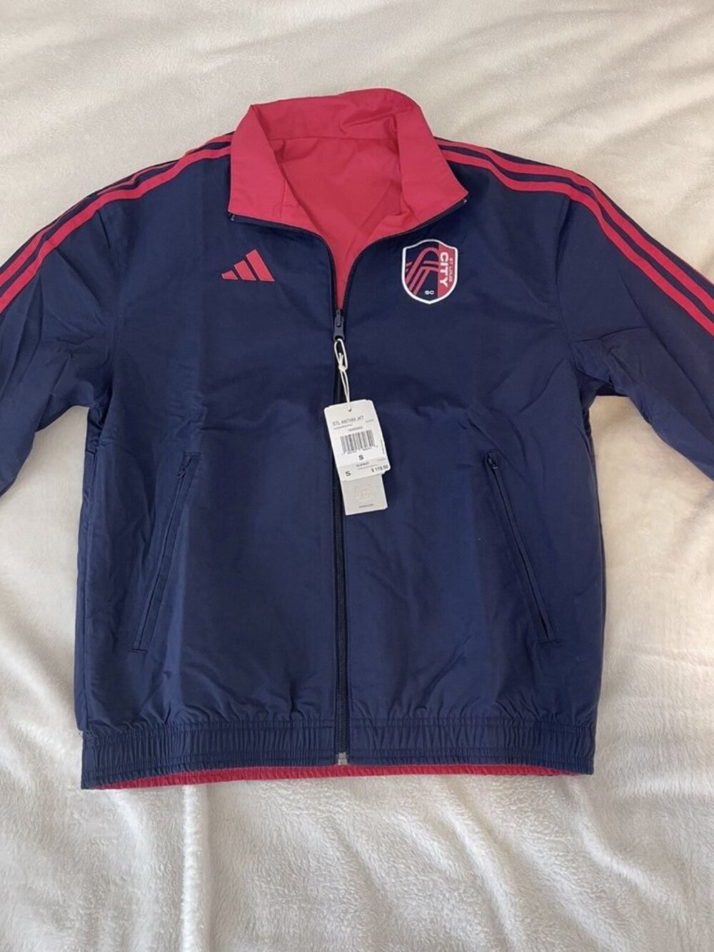 Adidas St. Louis City SC Reversible Full-Zip Jacket Men's S NWT